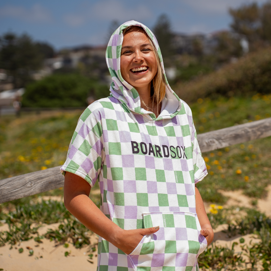 The Alana Check-  Boardsox Hooded Towel + Surf Poncho